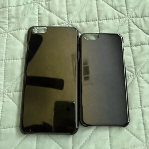 black plastic snap on plain case for iphone  6+